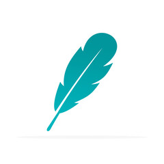 bird feather icon, colored flat vector. modern and minimalist design