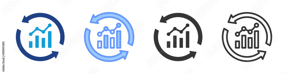 Poster Kaizen icon set multiple style collection