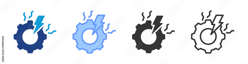 Aufkleber breakdown icon set multiple style collection