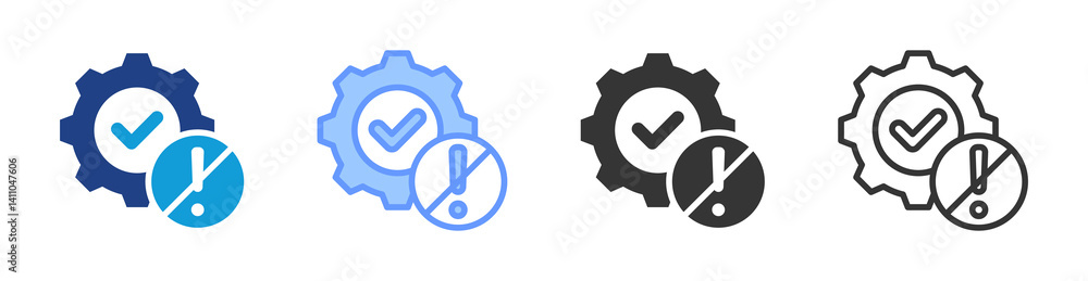 Poster Zero Defect icon set multiple style collection