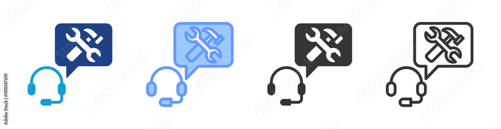 Poster Support icon set multiple style collection