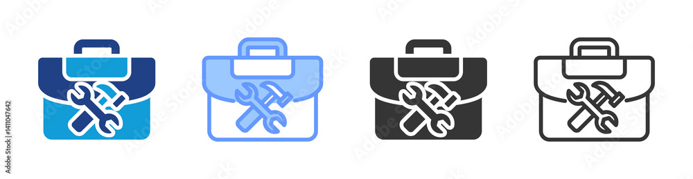 Aufkleber tools icon set multiple style collection