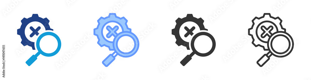 Poster Failure Analysis icon set multiple style collection