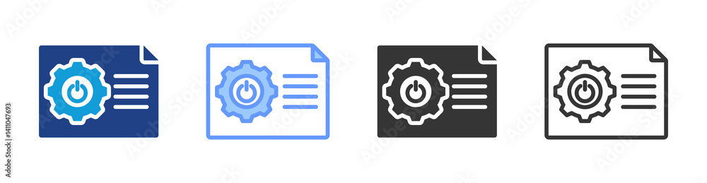 Poster Planned Downtime icon set multiple style collection