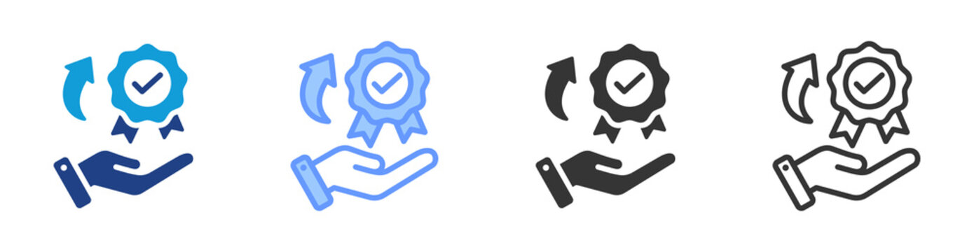 Total Quality Management icon set multiple style collection