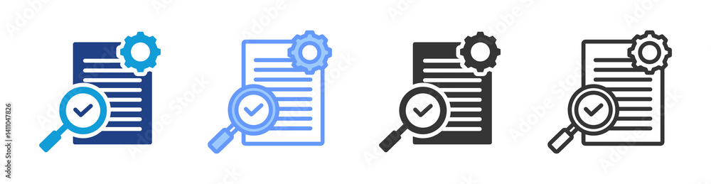 Poster Audit icon set multiple style collection