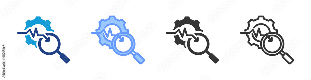Poster Failure Analysis icon set multiple style collection