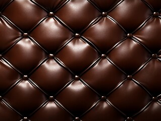 Fototapeta premium Luxurious Dark Brown Tufted Leather Texture for Decorative Design Elements