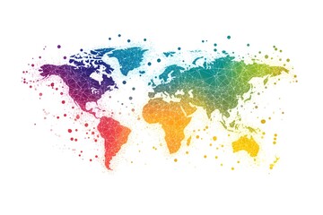 Fototapeta premium Global network connection world map , Generative AI