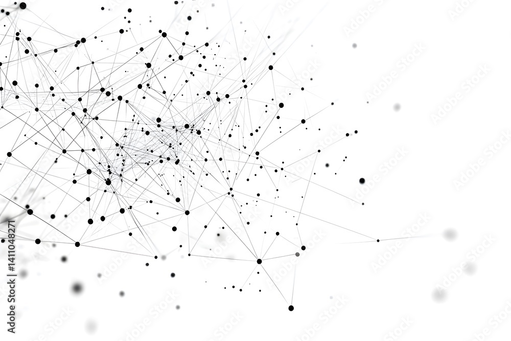 Wall mural global network connection world map , generative ai