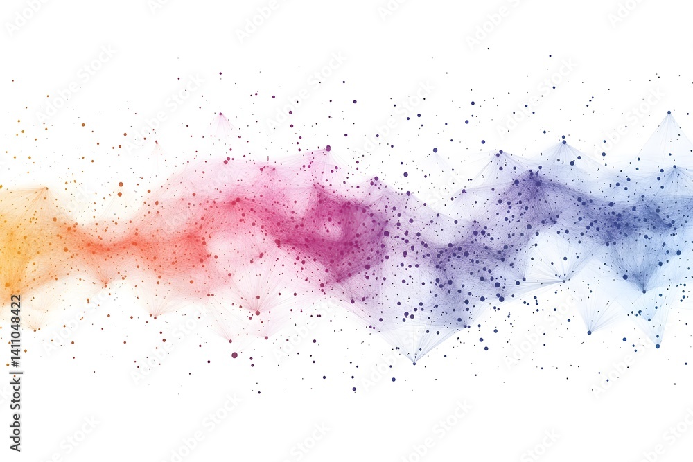 Wall mural global network connection world map , generative ai