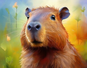 Ölgemälde Wasserschwein