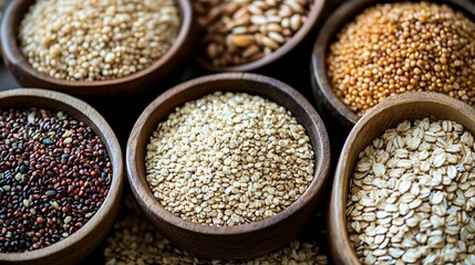 A Collection of Nutritious Grains: Quinoa, Oats, and More