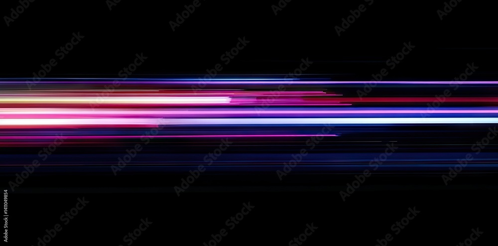 Poster a dynamic abstract representation of light trails from a moving vehicle. capturing the essence of sp