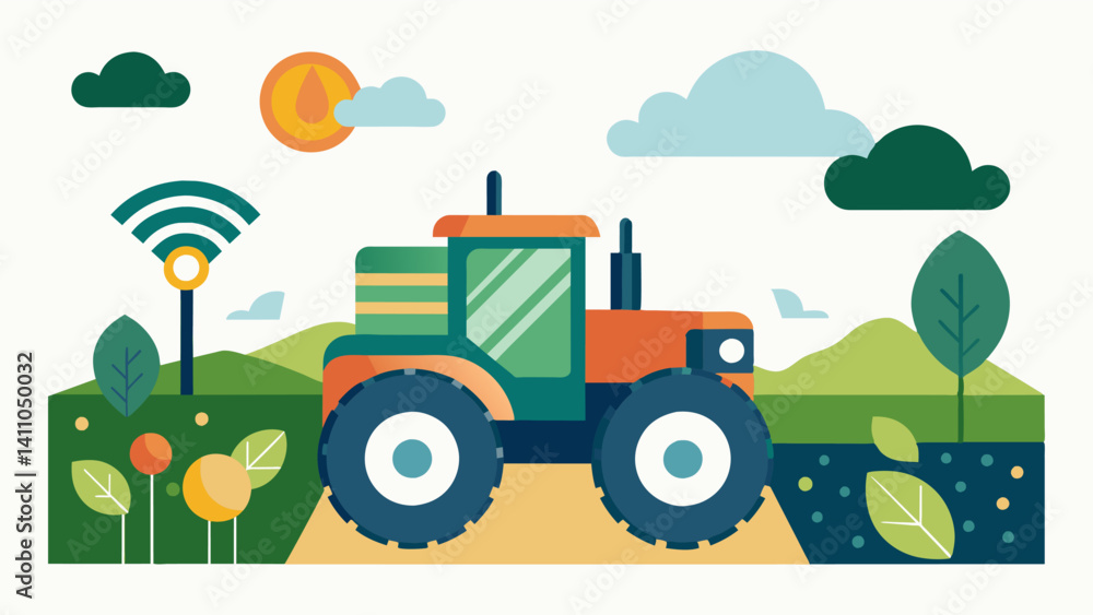 Poster by using a smart tractor with gps farmers can save time money and resources by precisely measuring a