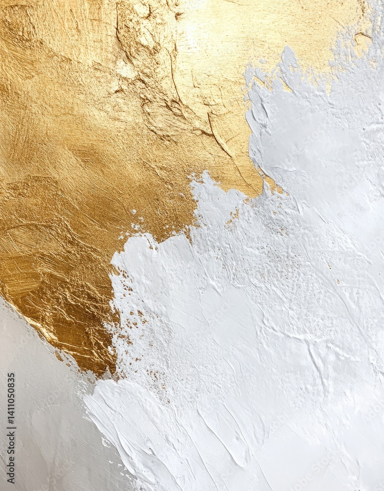 Aufkleber a textured abstract background featuring a blend of soft white and shimmering gold tones. evoking a 