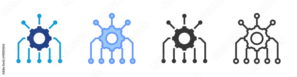 Poster Algorithm icon set multiple style collection