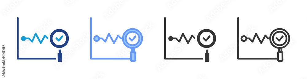 Poster predictive analytics icon set multiple style collection