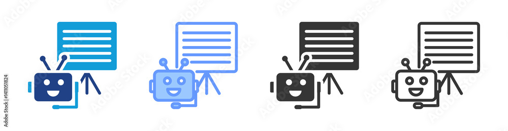 Poster Explainable Ai icon set multiple style collection