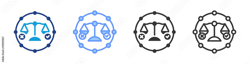 Poster ethics icon set multiple style collection