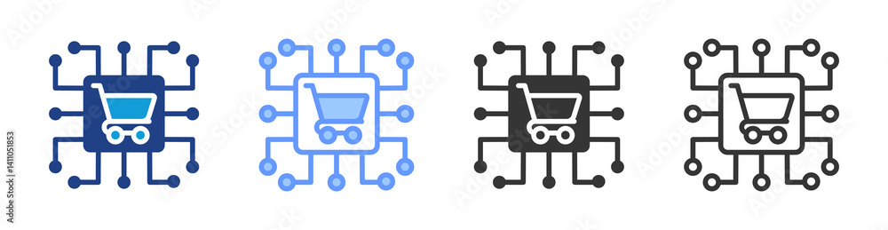 Poster Ai Shopping icon set multiple style collection