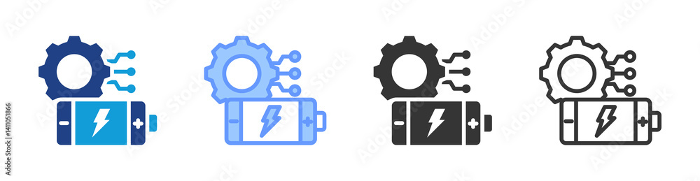 Poster ai energy icon set multiple style collection