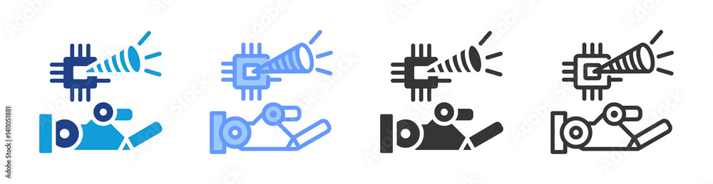 Poster Ai Entertainment icon set multiple style collection