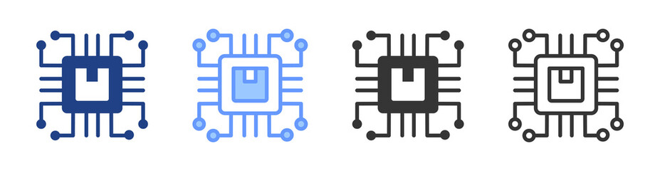 Ai Manufacturing icon set multiple style collection