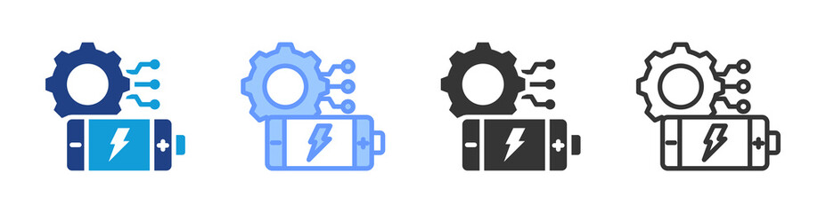 Ai Energy icon set multiple style collection