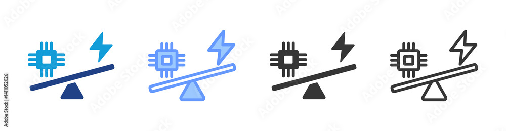 Fototapete ai bias mitigation icon set multiple style collection