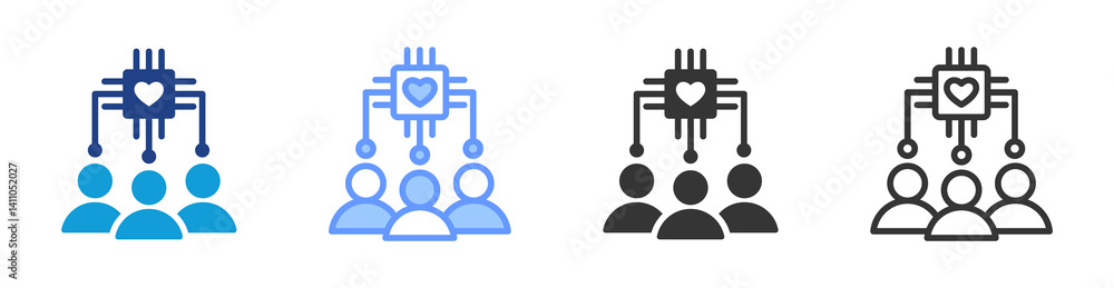 Poster ai for social icon set multiple style collection