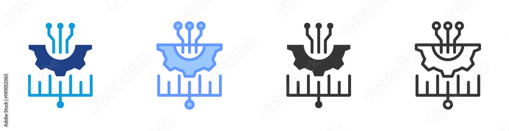 Poster Ai Integration icon set multiple style collection