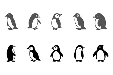Penguin Icon Set. Animal Illustration Design