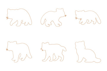 Fototapeta premium Red Panda Outline Icon Set. Animal Illustration Design