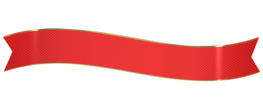 Red and Gold Curving Ribbon Banner with Textured Surface