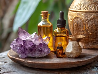 Amethyst Crystals and Essential Oils: Spa Wellness Scene