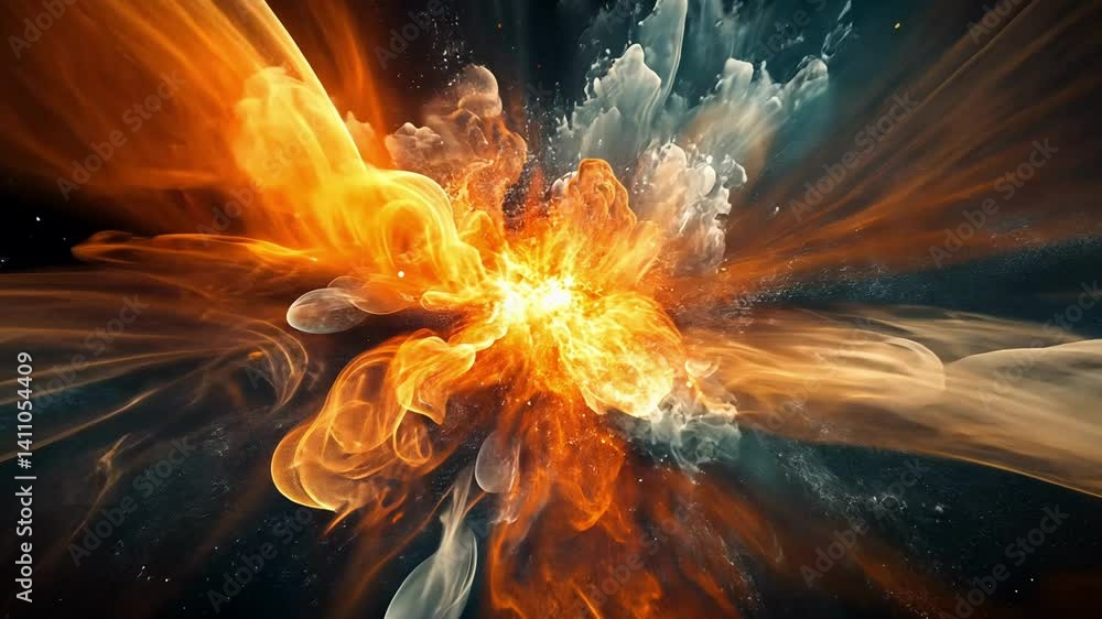 Poster stunning explosion of colors and shapes creating mesmerizing patterns in high-definition visuals