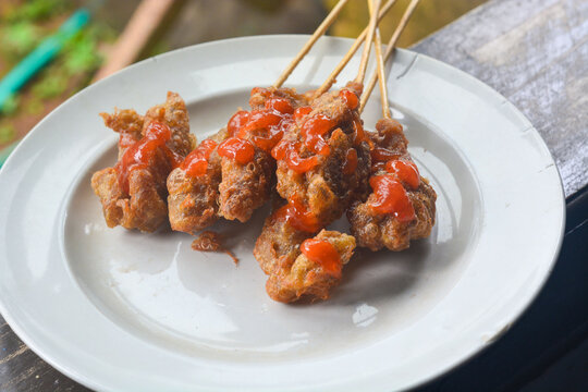 "SEMPOL" street food from Indonesia made from a mixture of meat and flour