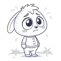 Fototapeta premium dog, cartoon, animal, illustration, vector, rabbit, bunny, pet, puppy, cute, baby, art, elephant, easter, drawing, happy, white, animals, mammal, isolated, black, funny, fun, character, toy