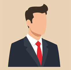 Faceless Businessman in Suit Vector Illustration