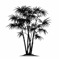 Fototapeta premium bamboo, silhouette, nature - Eco-Friendly Bamboo Silhouette Tranquil Botanical Design in East-Asian Style