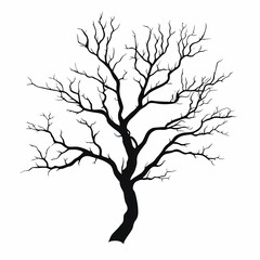 Fototapeta premium Barren Tree Silhouette. Monochrome Vector Graphic for Nature Illustration and Artistic Design