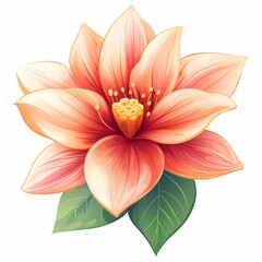 Fototapeta premium Vibrant Tropical Bloom. Pink Lily Illustration in Nature-Inspired, Exotic Harmony