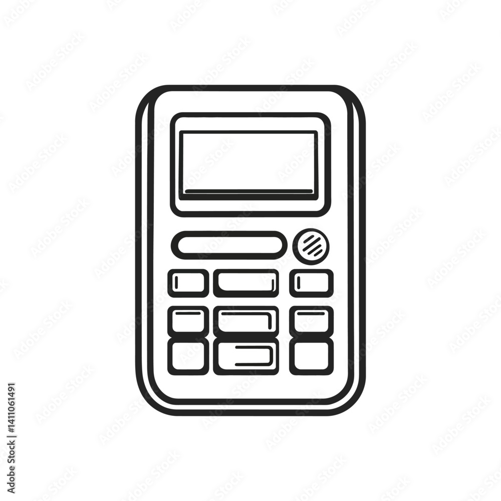 Poster calculator icon outline style with transparent background for digital design
