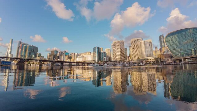Darling harbour / Harbor Sydney Australia. Timelapse /  Time-lapse