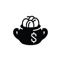 jar full of coins solid icon vector design good for web or mobile app