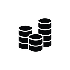 stacks of coins solid icon vector design good for web or mobile app