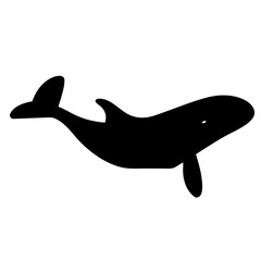 whale animal black silhouette icon - designs for jungle animals whale Safaris, wildlife, rainforest, vector on a white transparent.