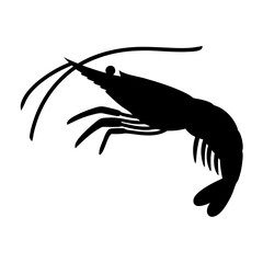 lobster animal black silhouette icon - designs for jungle animals lobster Safaris, wildlife, rainforest, vector on a white transparent.