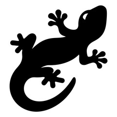 lizard animal black silhouette icon - designs for jungle animals lizard Safaris, wildlife, rainforest, vector on a white transparent.